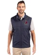 St. Louis Cardinals Cooperstown Cutter & Buck Stealth Hybrid Quilted Mens Big and Tall Windbreaker Vest Liberty Navy Front