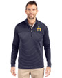 Seattle Mariners Cooperstown Cutter & Buck Traverse Stretch Eco Stripe Quarter Zip Mens Big and Tall Pullover Liberty Navy Front