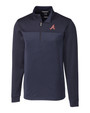 Atlanta Braves Cooperstown Cutter & Buck Traverse Stripe Stretch Quarter Zip Mens Big and Tall Pullover LYN_MANN_HG 1
