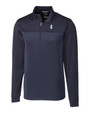 Chicago Cubs Cooperstown Cutter & Buck Traverse Stripe Stretch Quarter Zip Mens Big and Tall Pullover LYN_MANN_HG 1