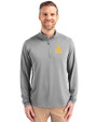 Seattle Mariners Cooperstown Cutter & Buck Virtue Eco Pique Recycled Quarter Zip Mens Big & Tall Pullover Polished Medium Gray Front