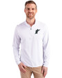 Miami Marlins Cooperstown Cutter & Buck Virtue Eco Pique Recycled Quarter Zip Mens Big & Tall Pullover White Front