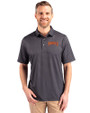 Pittsburgh Pirates Cooperstown Cutter & Buck Pike Banner Print Stretch Mens Big & Tall Polo Black Front