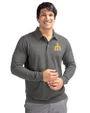 Seattle Mariners Cooperstown Cutter & Buck Advantage Eco Tri-Blend Pique Mens Big and Tall Long Sleeve Polo Elemental Grey Front