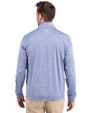 Toronto Blue Jays Cooperstown Cutter & Buck Stealth Heathered Mens Big and Tall  Quarter Zip Pullover Tour Blue Back