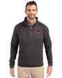 St. Louis Cardinals Cooperstown Cutter & Buck Mainsail Sweater-Knit Mens Big and Tall Half Zip Pullover Jacket Charcoal Heather Front