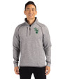 Athletics Cooperstown Cutter & Buck Mainsail Sweater-Knit Mens Big and Tall Half Zip Pullover Jacket Polished Heather Front