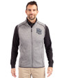 Washington Nationals Cooperstown Cutter & Buck Mainsail Sweater-Knit Mens Big and Tall Full Zip Vest Polished Heather Front