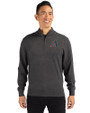 Arizona Diamondbacks Cooperstown Cutter & Buck Lakemont Tri-Blend Mens Big and Tall Quarter Zip Pullover Sweater Charcoal Heather Front