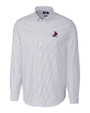 St. Louis Cardinals Cooperstown Cutter & Buck Stretch Oxford Stripe Mens Big and Tall Long Sleeve Dress Shirt Light Blue Mannequin