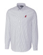 Cleveland Indians Cooperstown Cutter & Buck Stretch Oxford Stripe Mens Big and Tall Long Sleeve Dress Shirt Light Blue Mannequin