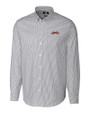 San Francisco Giants Cooperstown Cutter & Buck Stretch Oxford Stripe Mens Big and Tall Long Sleeve Dress Shirt Charcoal Mannequin