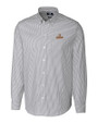 Houston Astros Cooperstown Cutter & Buck Easy Care Stretch Oxford Stripe Mens Big & Tall Long Sleeve Button Down Shirt Charcoal Mannequin