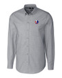 Montreal Expos Cooperstown Cutter & Buck Stretch Oxford Mens Big and Tall Long Sleeve Dress Shirt Charcoal Mannequin