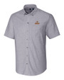 Houston Astros Cooperstown Cutter & Buck Stretch Oxford Mens Big and Tall Short Sleeve Dress Shirt Charcoal Mannequin