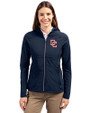 Washington Nationals Cooperstown Cutter & Buck Adapt Eco Knit Hybrid Recycled Womens Full Zip Jacket Navy Blue Front