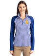 Seattle Mariners Cooperstown Cutter & Buck Forge Tonal Stripe Stretch Half Zip Womens Top Tour Blue Front