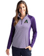 Arizona Diamondbacks Cooperstown Cutter & Buck Forge Tonal Stripe Stretch Half Zip Womens Top College Purple Front