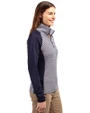 Toronto Blue Jays Cooperstown Cutter & Buck Forge Tonal Stripe Stretch Half Zip Womens Top Liberty Navy Side