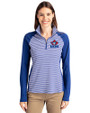Toronto Blue Jays Cooperstown Cutter & Buck Forge Tonal Stripe Stretch Half Zip Womens Top Tour Blue Front