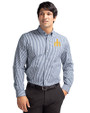 Seattle Mariners Cooperstown Cutter & Buck Easy Care Stretch Gingham Mens Big and Tall Long Sleeve Dress Shirt Liberty Navy Front