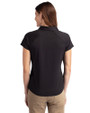 Athletics Cooperstown Cutter & Buck Forge Stretch Womens Short Sleeve Polo Black Back