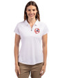 New York Yankees Cooperstown Cutter & Buck Forge Stretch Womens Short Sleeve Polo White Front