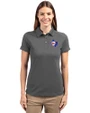 Texas Rangers Cooperstown Cutter & Buck Advantage Eco Tri-Blend Pique Womens Polo Elemental Grey Front
