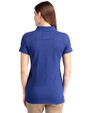 Kansas City Royals Cooperstown Cutter & Buck Advantage Eco Tri-Blend Pique Womens Polo Tour Blue Back