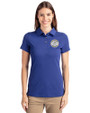 Milwaukee Brewers Cooperstown Cutter & Buck Advantage Eco Tri-Blend Pique Womens Polo Tour Blue Front