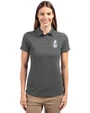 Chicago Cubs Cooperstown Cutter & Buck Advantage Eco Tri-Blend Pique Womens Polo Elemental Grey Front