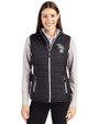 Athletics Cooperstown Cutter & Buck Rainier PrimaLoft® Womens Eco Insulated Full Zip Puffer Vest Black Front