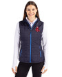 Boston Red Sox Cooperstown Cutter & Buck Rainier PrimaLoft® Womens Eco Insulated Full Zip Puffer Vest Dark Navy Front