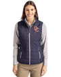 Washington Nationals Cooperstown Cutter & Buck Rainier PrimaLoft® Womens Eco Insulated Full Zip Puffer Vest Dark Navy/Silver Front