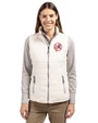 New York Yankees Cooperstown Cutter & Buck Rainier Recycled Insulated Puffer Womens Full Zip Vest Coconut Front