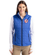 New York Yankees Cooperstown Cutter & Buck Rainier PrimaLoft® Womens Eco Insulated Full Zip Puffer Vest Royal Front