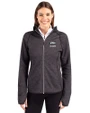 Arkansas Razorbacks Alumni Cutter & Buck Mainsail Full Zip Hooded Womens Jacket Charcoal Heather Front