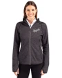 Kansas City Royals Cooperstown Cutter & Buck Mainsail Full Zip Hooded Womens Jacket Charcoal Heather Front