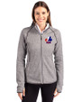 Montreal Expos Cooperstown Cutter & Buck Mainsail Full Zip Hooded Womens Jacket Polished Heather Front
