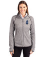 Chicago Cubs Cooperstown Cutter & Buck Mainsail Full Zip Hooded Womens Jacket Polished Heather Front