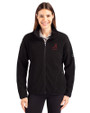 Alabama Crimson Tide Alumni Cutter & Buck Cascade Eco Fleece Womens Full Zip Jacket Black Front