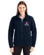 Toronto Blue Jays Cooperstown Cutter & Buck Cascade Eco Fleece Womens Full Zip Jacket Navy Blue Front