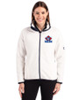 Toronto Blue Jays Cooperstown Cutter & Buck Cascade Eco Fleece Womens Full Zip Jacket Shell/Navy Blue Front