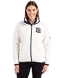Washington Nationals Cooperstown Cutter & Buck Cascade Eco Fleece Womens Full Zip Jacket Shell/Navy Blue Front