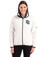 Washington Nationals Cooperstown Cutter & Buck Cascade Epic Comfort Recycled Sherpa Fleece Womens Full Zip Jacket Shell/Navy Blue Front