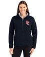 Washington Nationals Cooperstown Cutter & Buck Cascade Eco Fleece Womens Pullover Jacket Navy Blue Front
