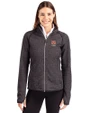 Auburn Tigers Alumni Cutter & Buck Mainsail Sweater-Knit Womens Full Zip Jacket Charcoal Heather Front