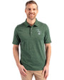Athletics Cooperstown Cutter & Buck Advantage Tri-Blend Space Dye Mens Polo Dark Hunter Front