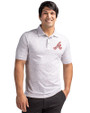 Atlanta Braves Cooperstown Cutter & Buck Advantage Tri-Blend Space Dye Mens Polo Elemental Grey Front