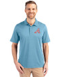 Atlanta Braves Cooperstown Cutter & Buck Forge Stretch Mens Polo Atlas Light Blue Front